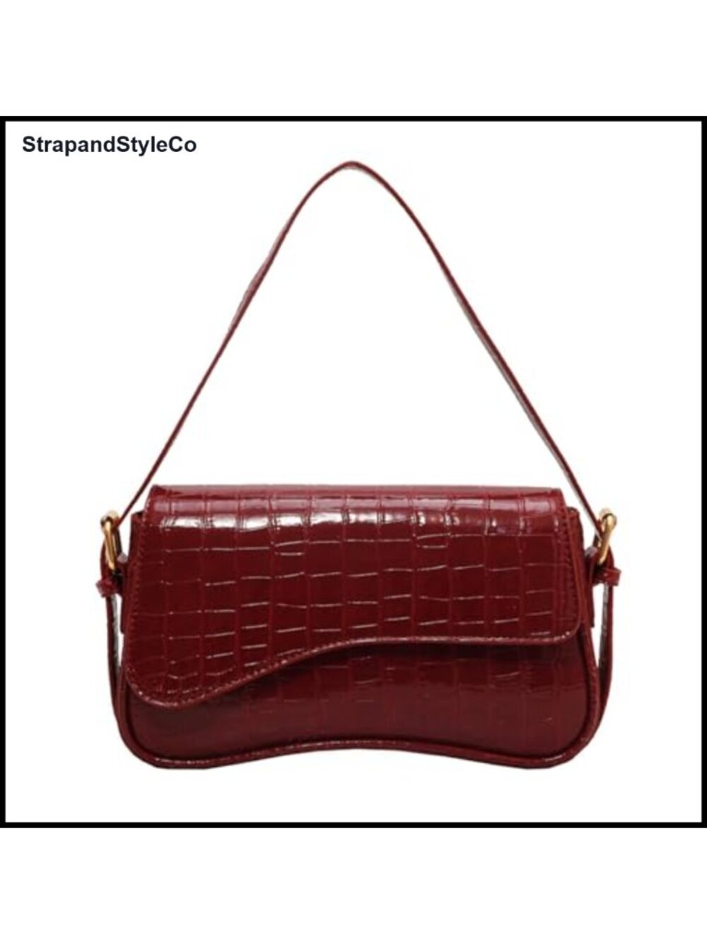 Women Saddle Shoulder Bag Vegan Leather Purse Retro Hobo Handbag with 2